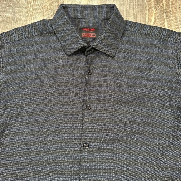 Jared Lang After Hours Long Sleeve Button Front Shirt Men's XL Navy/Black - Picture 3 of 12